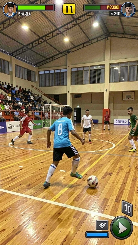 Menunjukkan aksi seru dalam permainan.