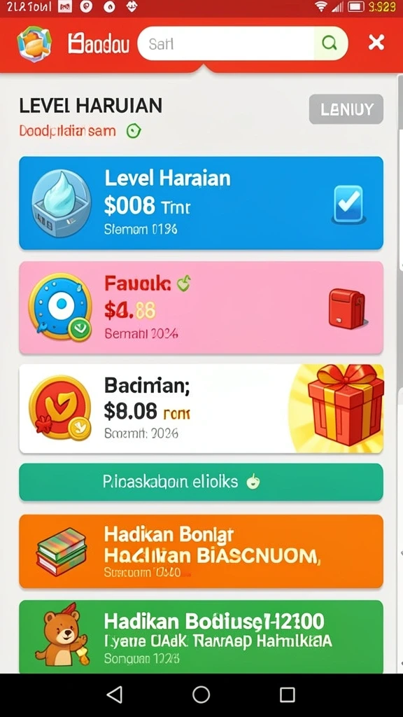 Antarmuka level dalam 987UP yang memukau dan penuh warna.