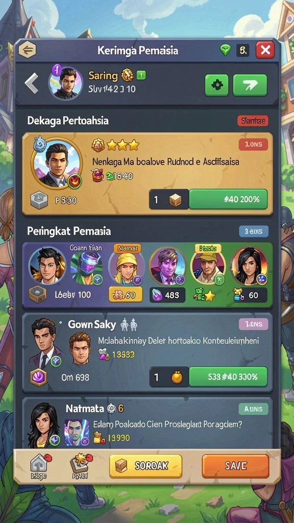 Berbagai karakter unik yang bisa dipilih oleh pemain.