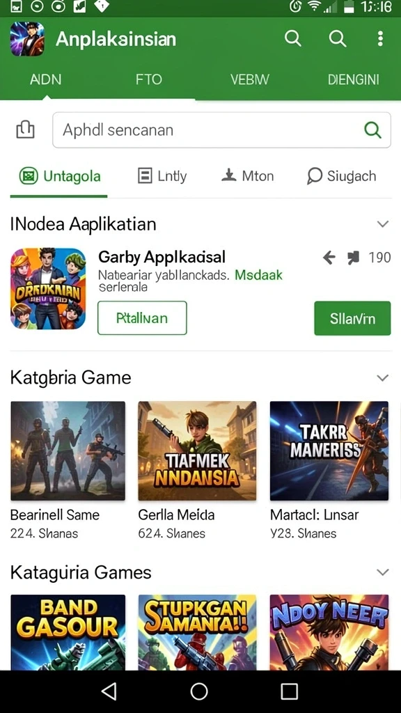 Tampilan menu utama yang menarik dan mudah dinavigasi.