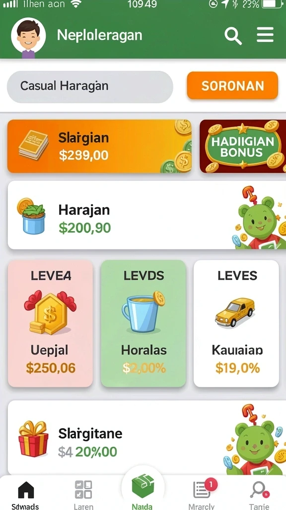 Tampilan awal game yang menarik dan penuh warna.